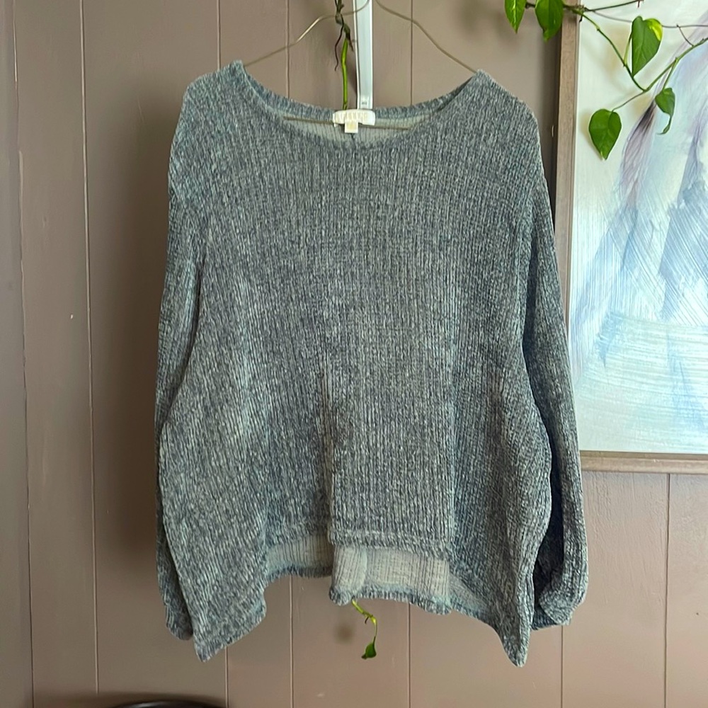 Gray/green oversize high rise sweater